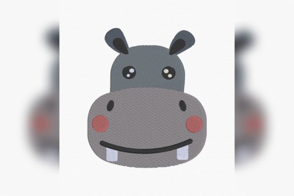 Cartoon Hippo Face Embroidery Review