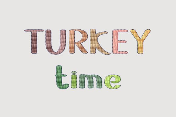 Cute Turkey Time Lettering Review for Seasonal Embroidery