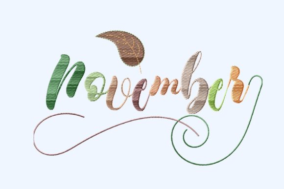 November Letters with Leaf Embroidery Review